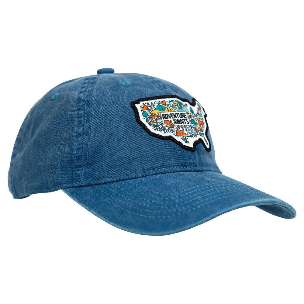Adventure Awaits National Park Cotton Cap quarter turn left