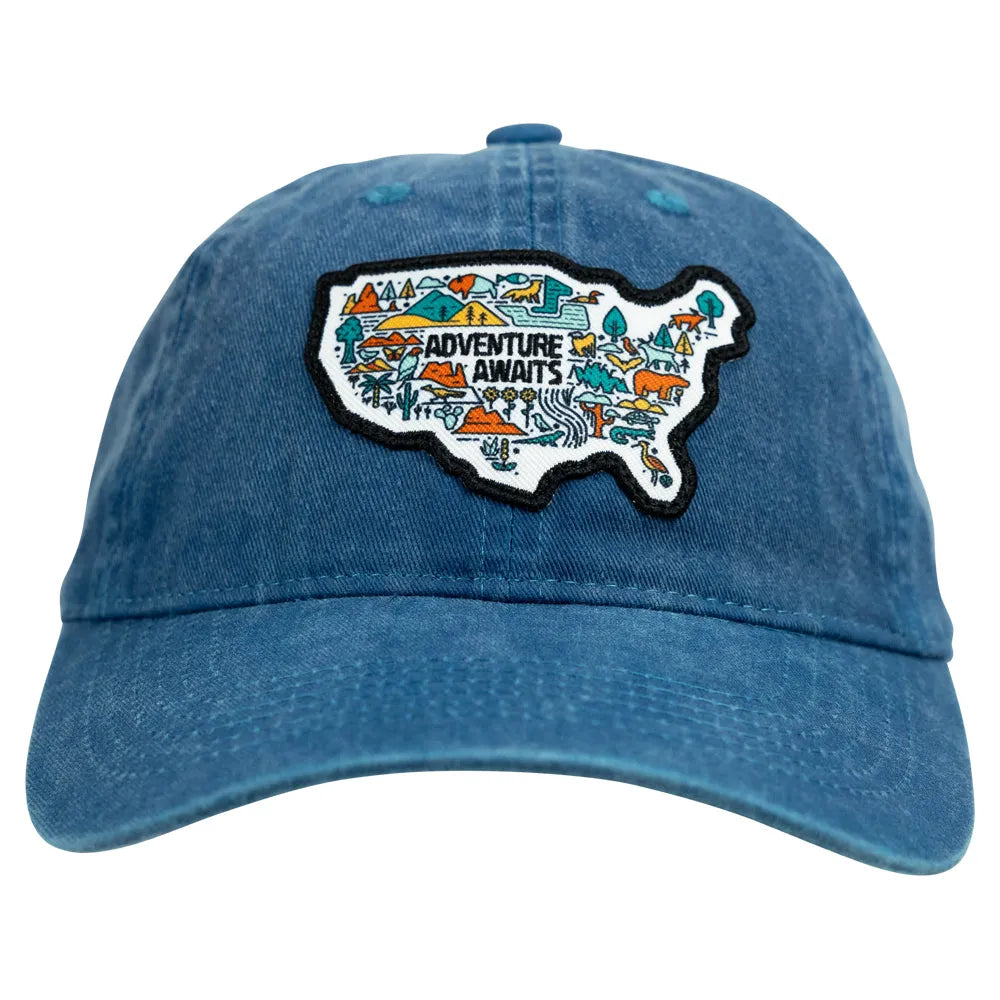 Adventure Awaits National Park Cotton Cap front view