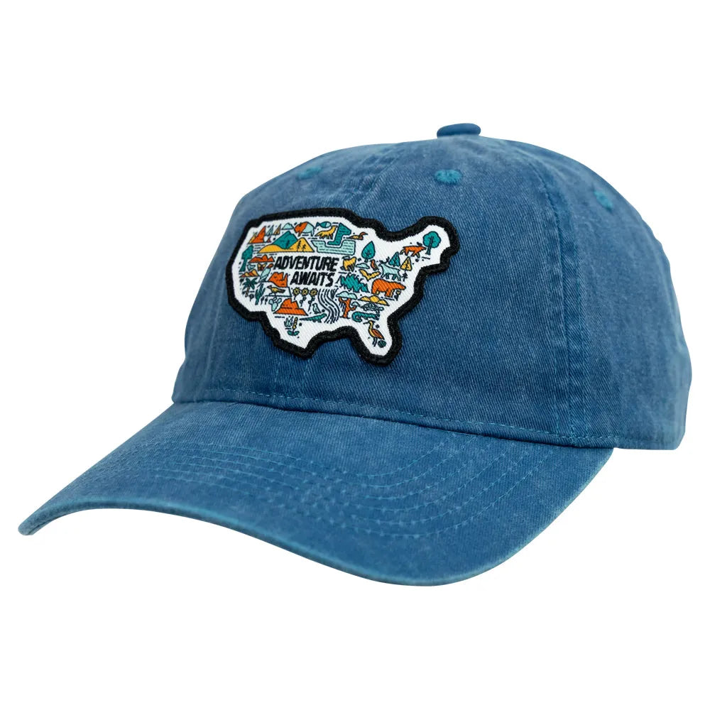 Adventure Awaits National Park Cotton Cap quarter turn right