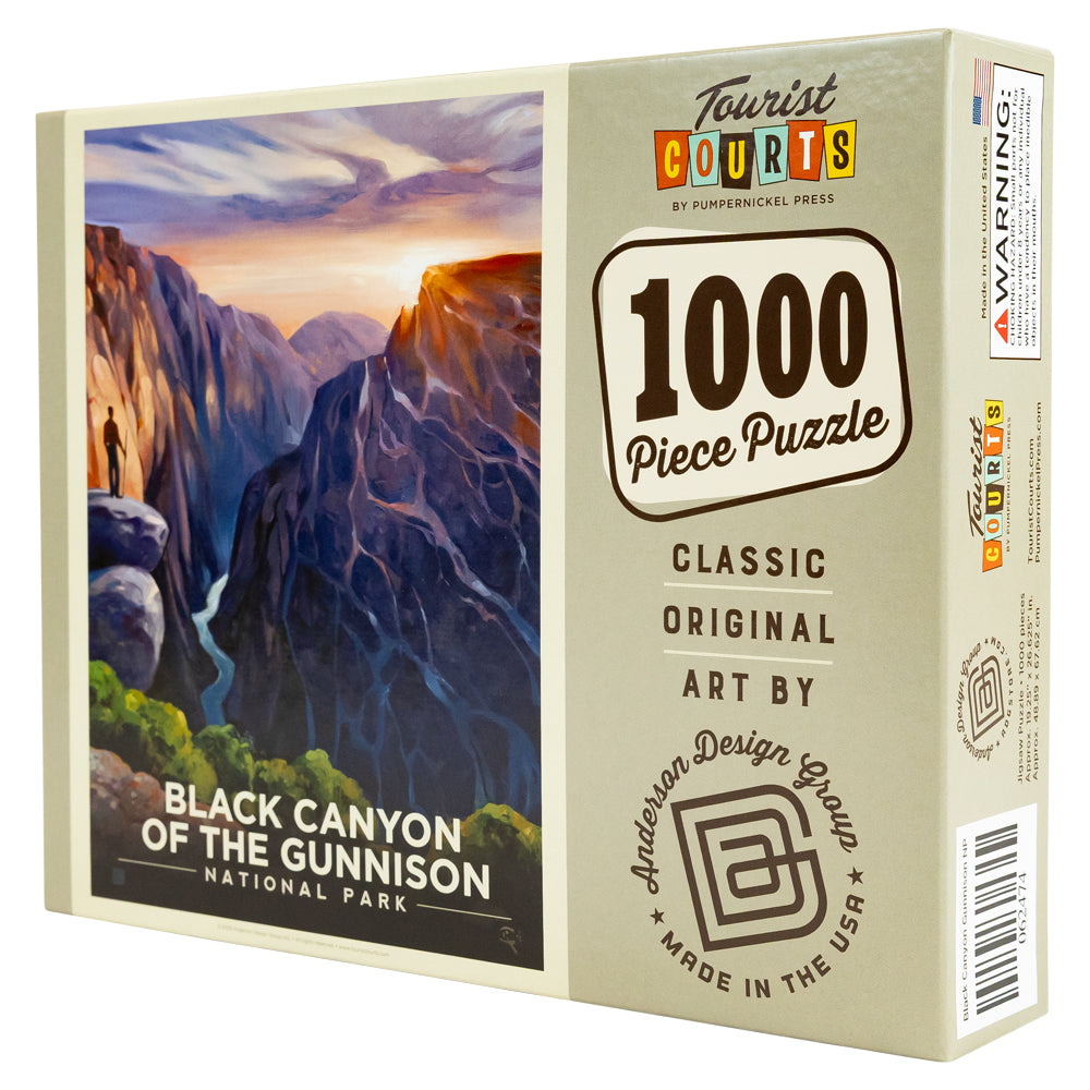 Puzzle box with mountain landscape design and 'Black Canyon of the Gunnison' text