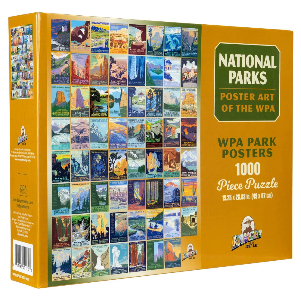 National Parks Poster Art of the WPA Puzzle Box Cover Right Facing