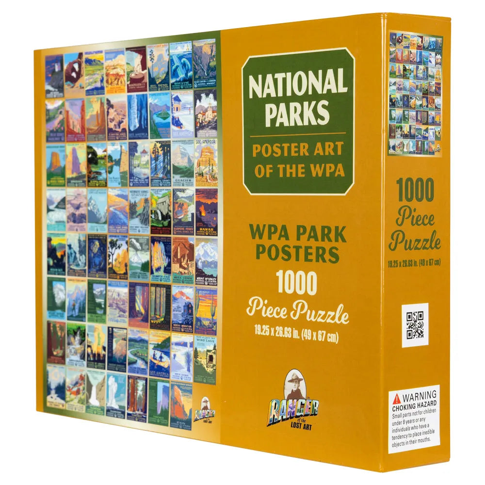 National Parks Poster Art of the WPA Puzzle Box Cover Left Facing