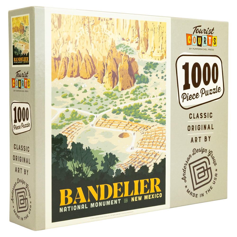 Puzzle box featuring Bandelier National Monument with scenic artwork