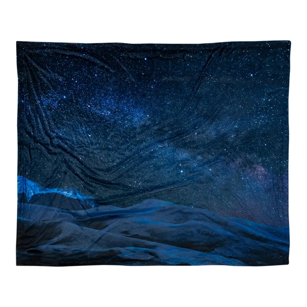 Great Sand Dunes National Park Fleece Blanket with night sky design on a white background