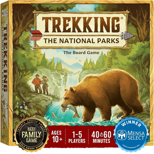 Trekking the National Parks - 3rd Edition box cover with award certificates on a white background