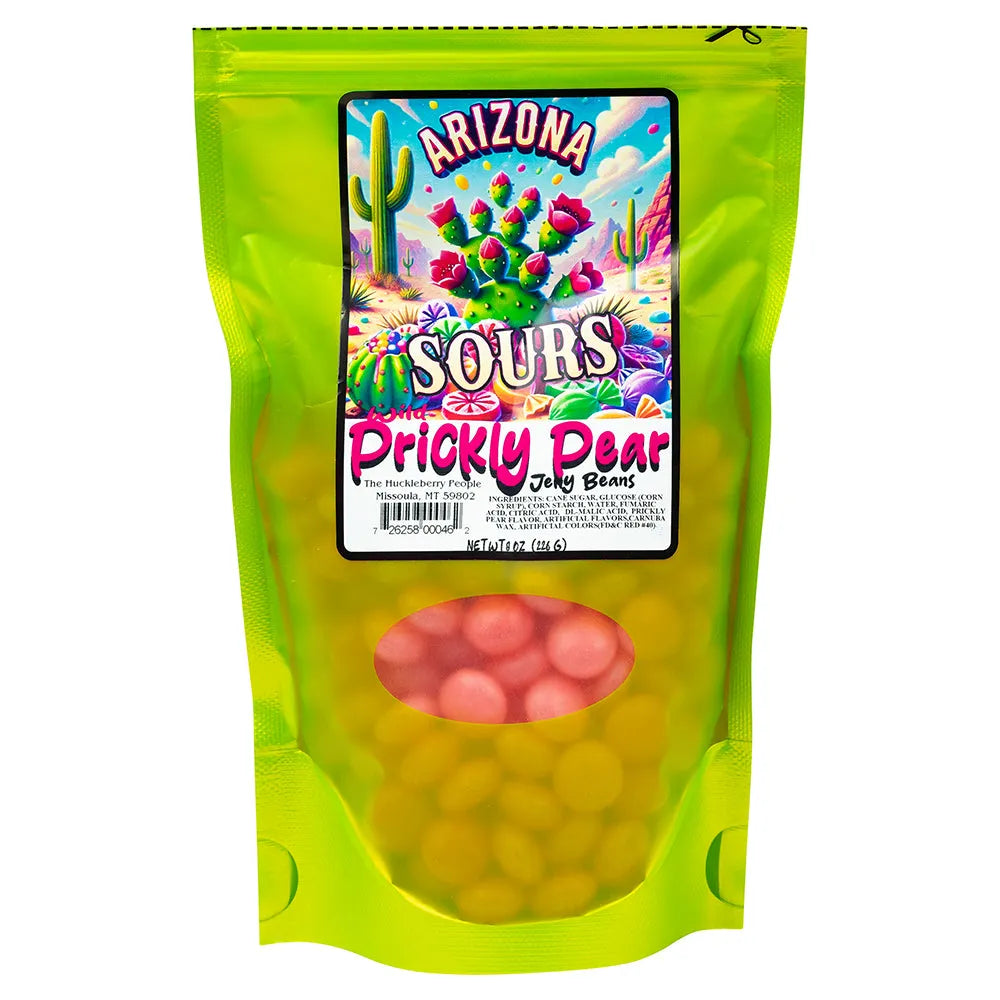 Sour Prickly Pear Jelly Beans in green bag