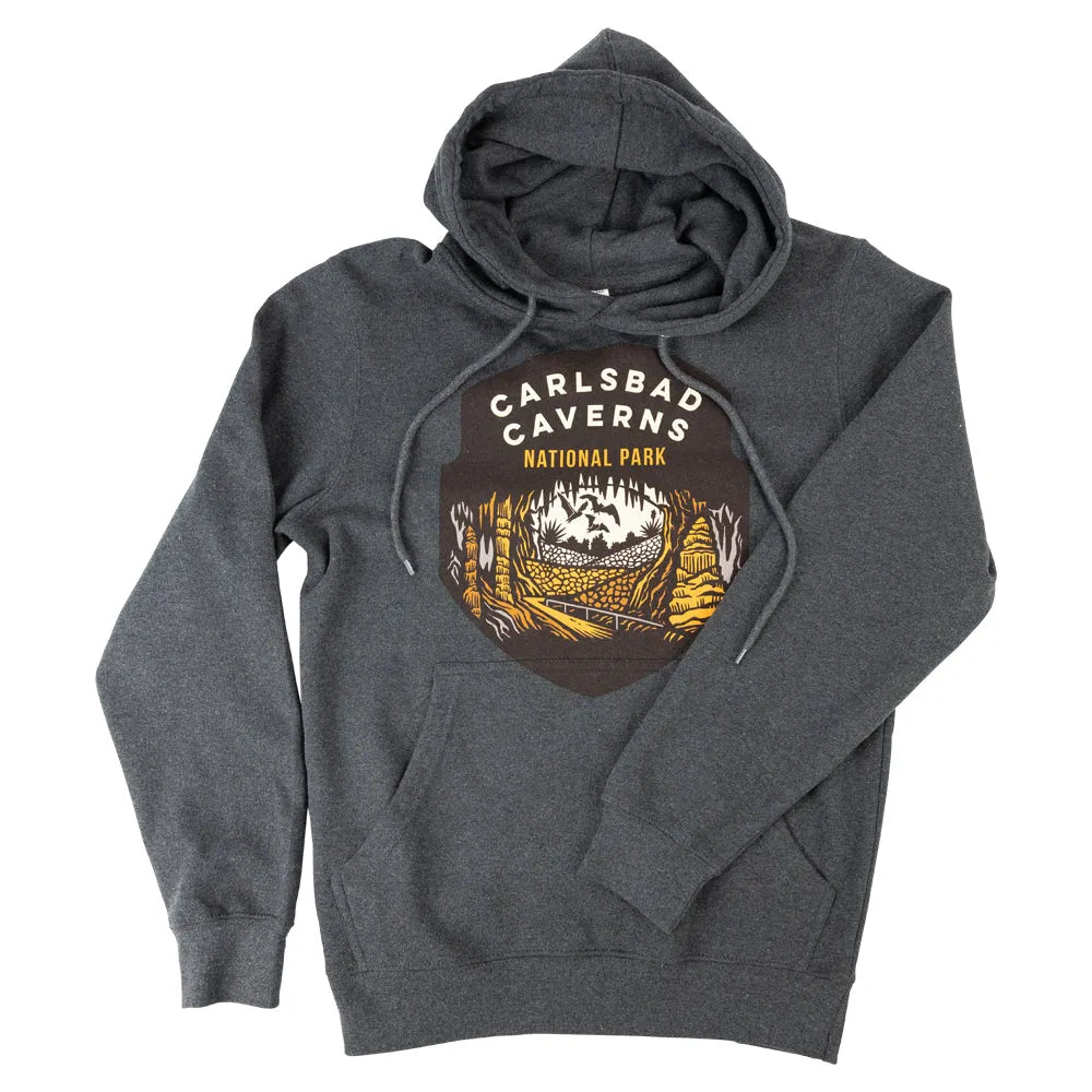 Carlsbad Caverns National Park Fleece Hoodie - Badge left arm across front