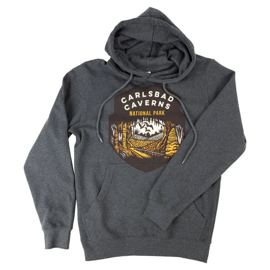 Carlsbad Caverns National Park Fleece Hoodie - Badge left arm across front