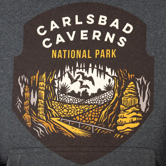 Carlsbad Caverns National Park Fleece Hoodie - Badge logo detail
