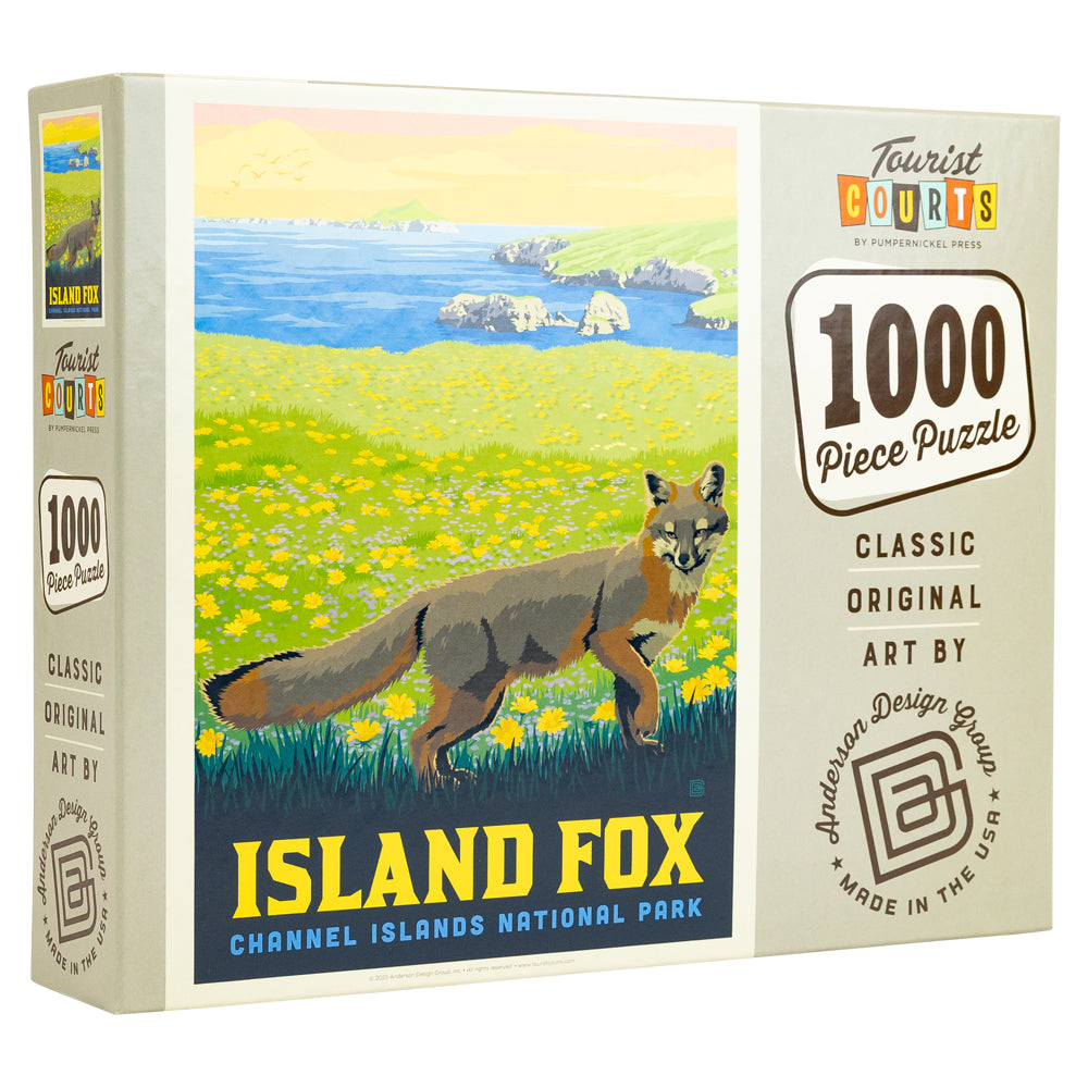 Channel Islands National Park Puzzle by ADG box front view featuring a Channel Island Fox on a white background