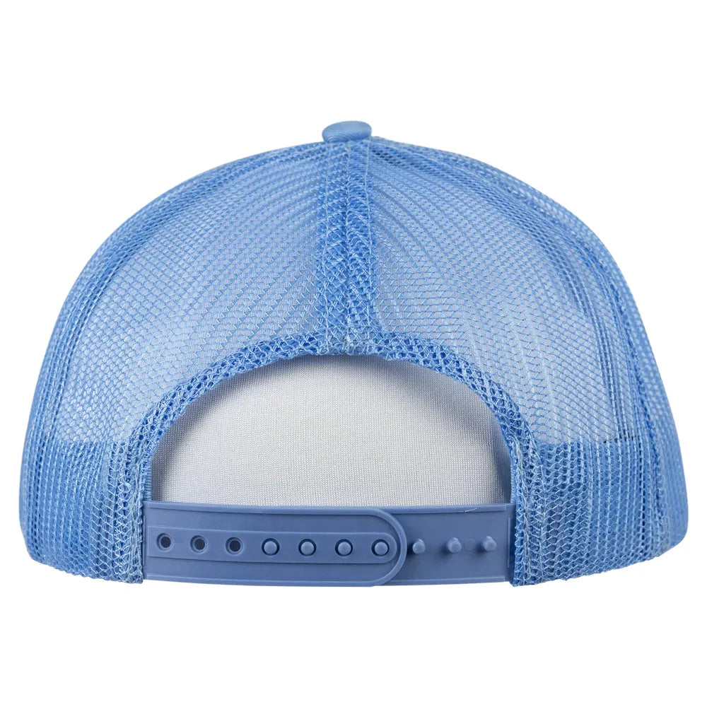 Peanuts Nature Chick Mesh-Back Cap in light blue back view showing plastic snap closure