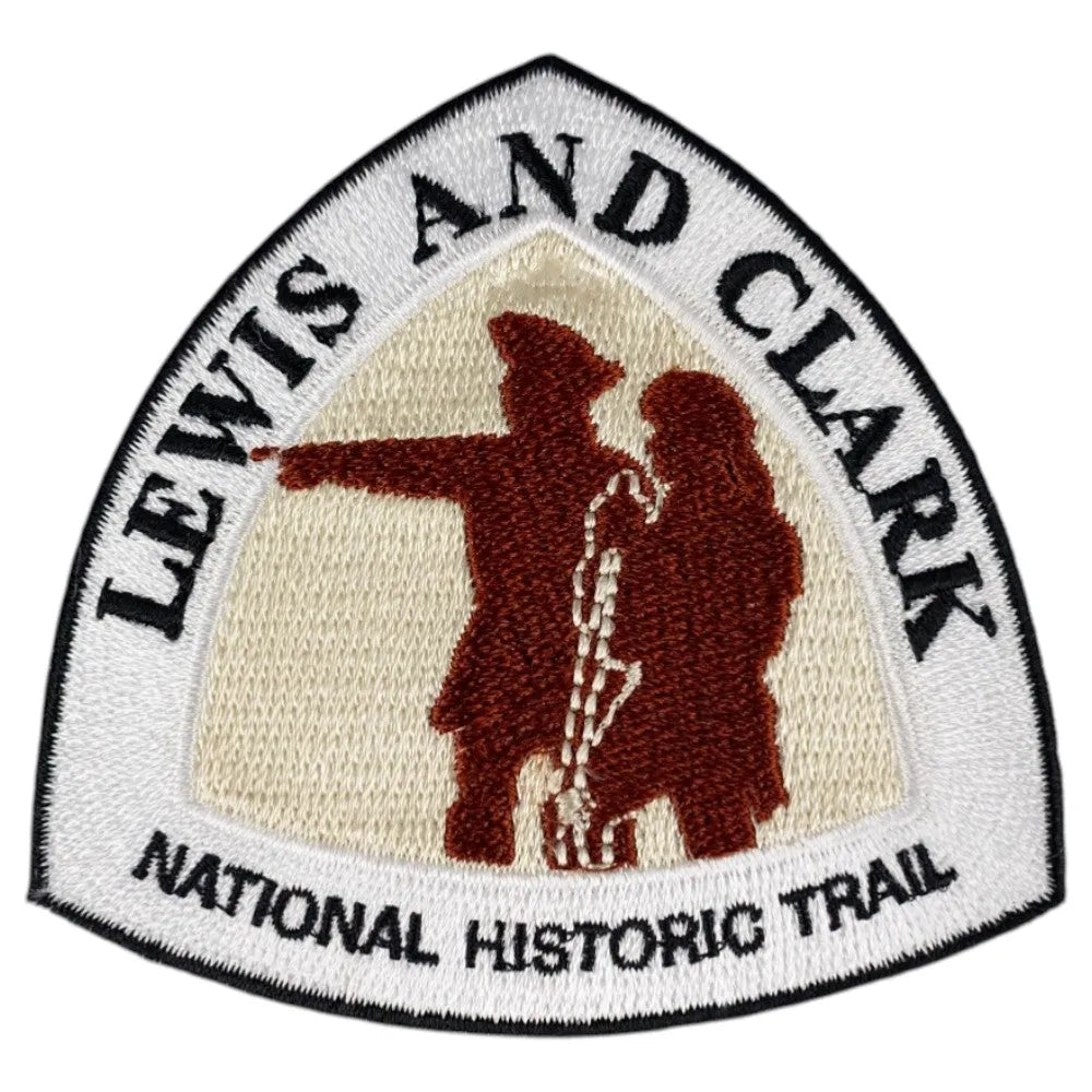 Patch with Lewis and Clark design on a white background