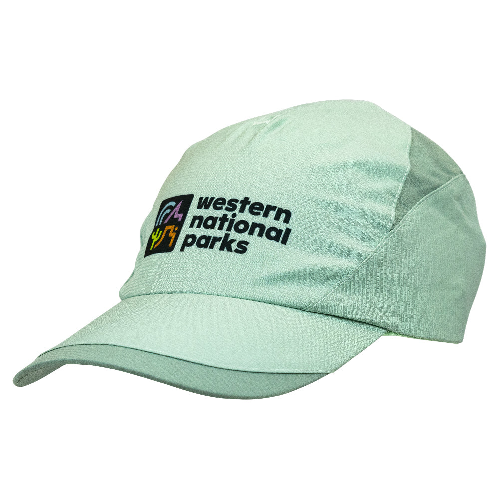 Sage green cap with 'Western National Parks' text and logo on a white background