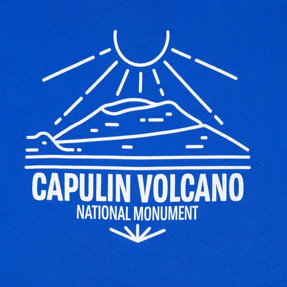 Capulin Volcano National Monument logo on a blue background