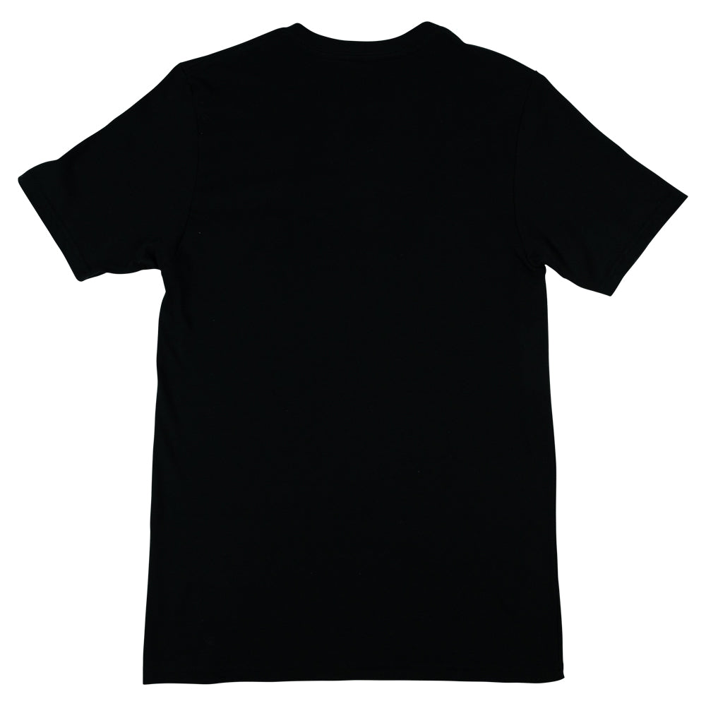Black t-shirt on a white background