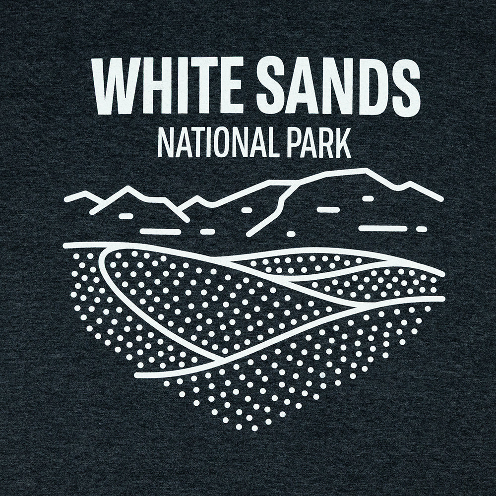 White Sands National Park logo on a dark background