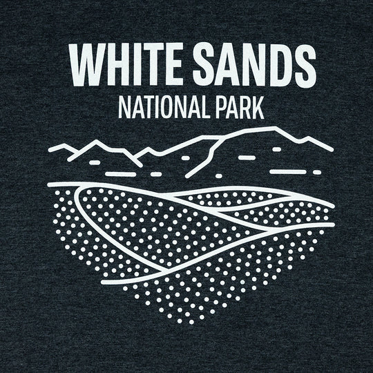 White Sands National Park logo on a dark background