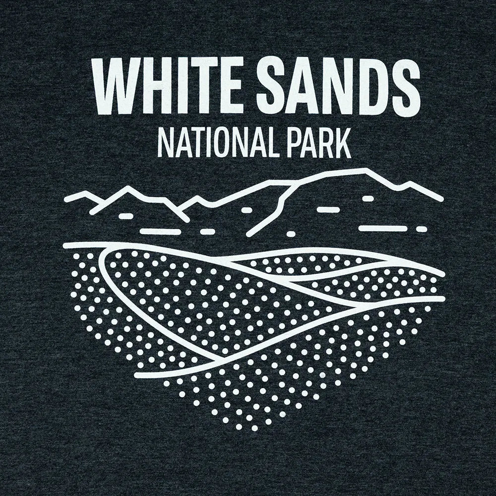 White Sands National Park logo on a dark background