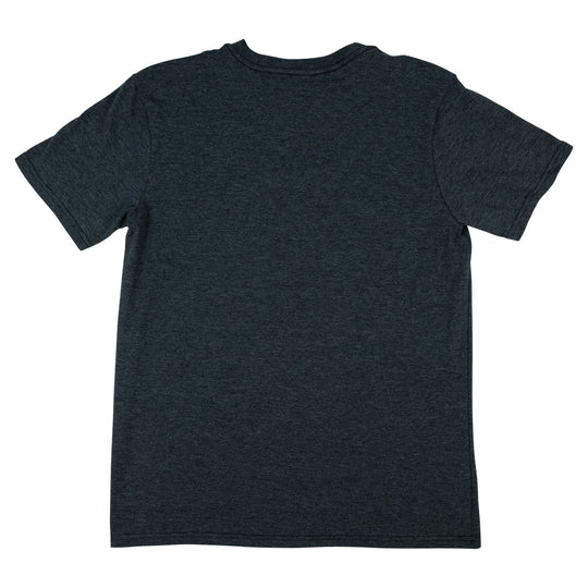 Plain dark gray t-shirt on a white background