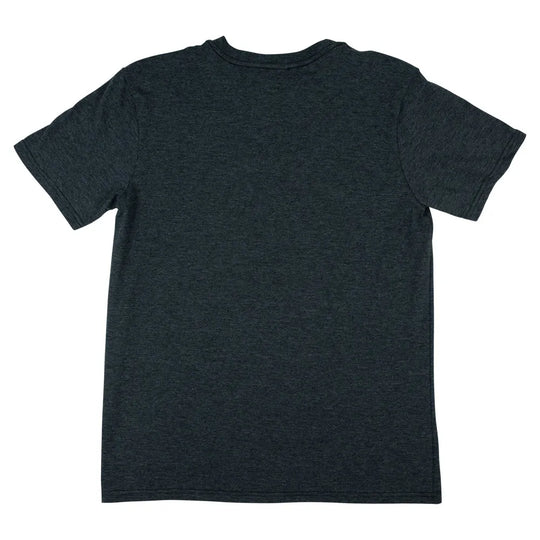 Plain dark gray t-shirt on a white background