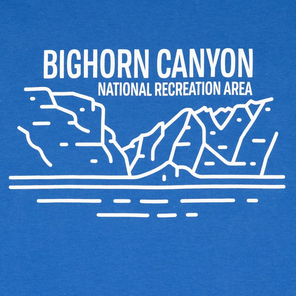 Bighorn Canyon National Recreation Area logo on a blue background