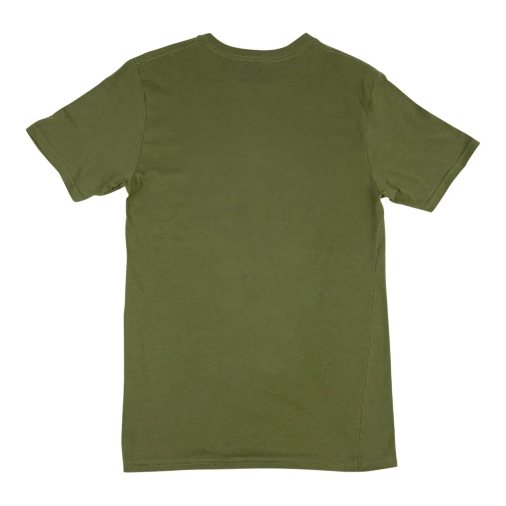 Green t-shirt on a white background