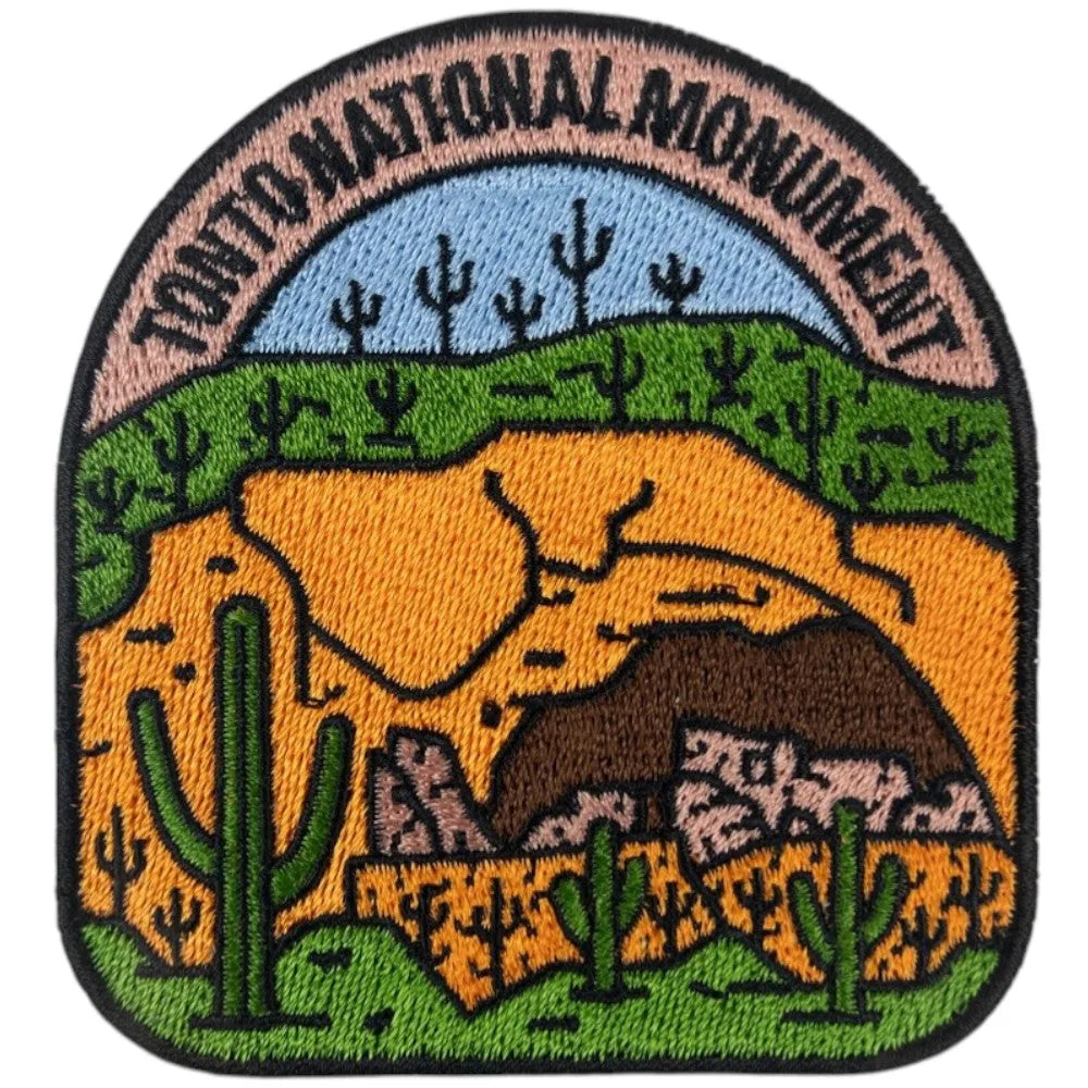 Patch of Tonto National Monument with desert landscape and cacti.