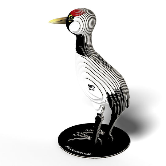 Decorative sculpture of a crane on a white background