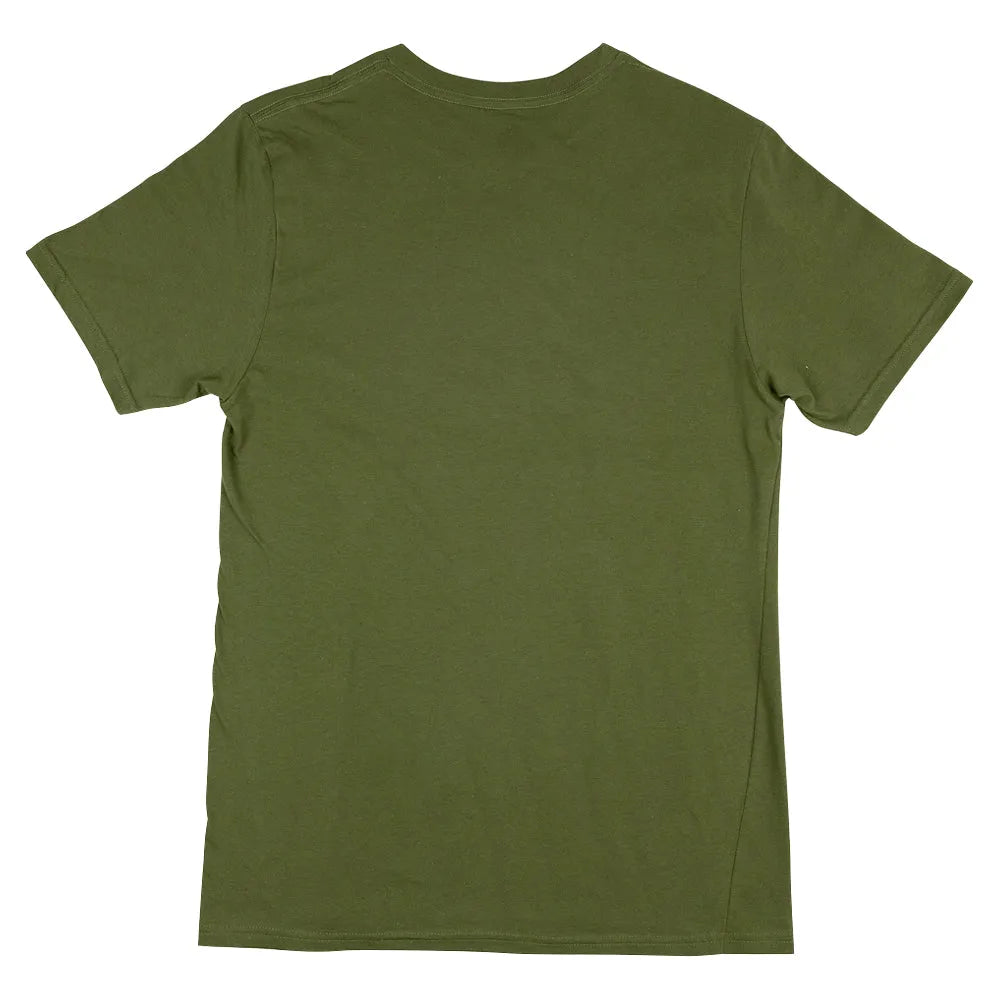 Green t-shirt on a white background
