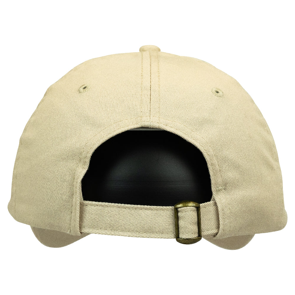 Beige baseball cap on a white background