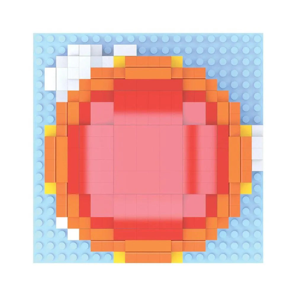 Mini building blocks shaped like a hot air balloon with colorful design.