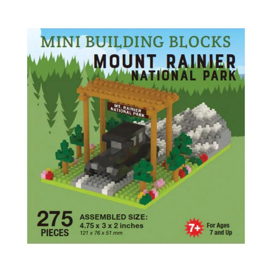 Mini building blocks set for Mount Rainier National Park.