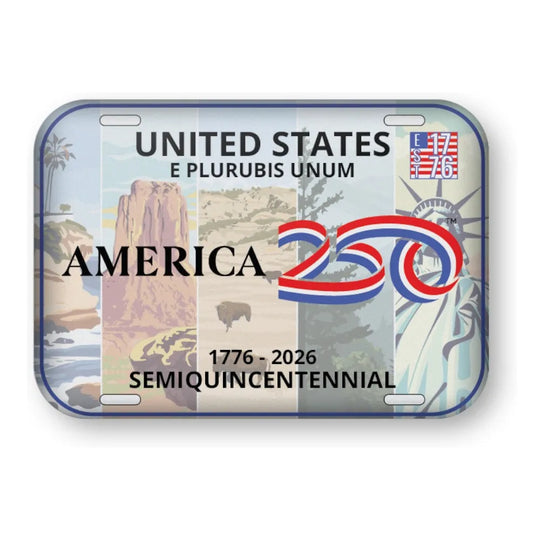 America 250 Magnet - License Plate design celebrating the United State's semiquincentennial