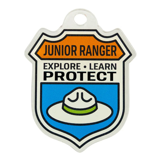 Junior Ranger badge shaped ornament with text &