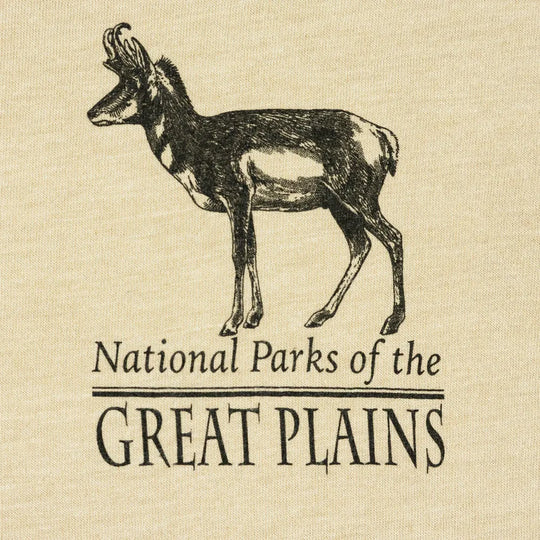 Logo for National Parks of the Great Plains featuring a deer illustration on a beige background.