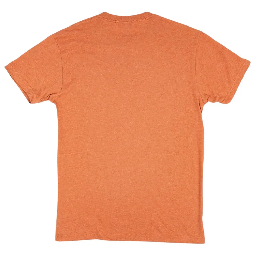 Heather terra cotta T-shirt back on a white background