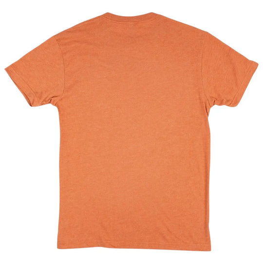 Heather terra cotta T-shirt back on a white background