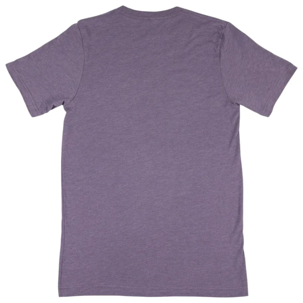Heather purple T-shirt back on a white background