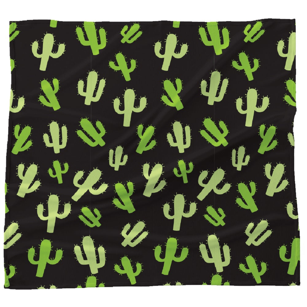 Bandana  featuring a saguaro cactus pattern displayed on a white background