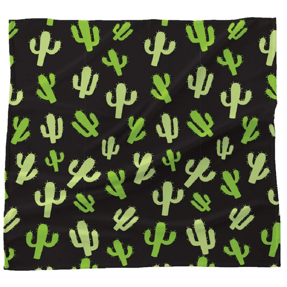 Bandana  featuring a saguaro cactus pattern displayed on a white background