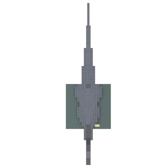 Gray interlocking building set on a white background