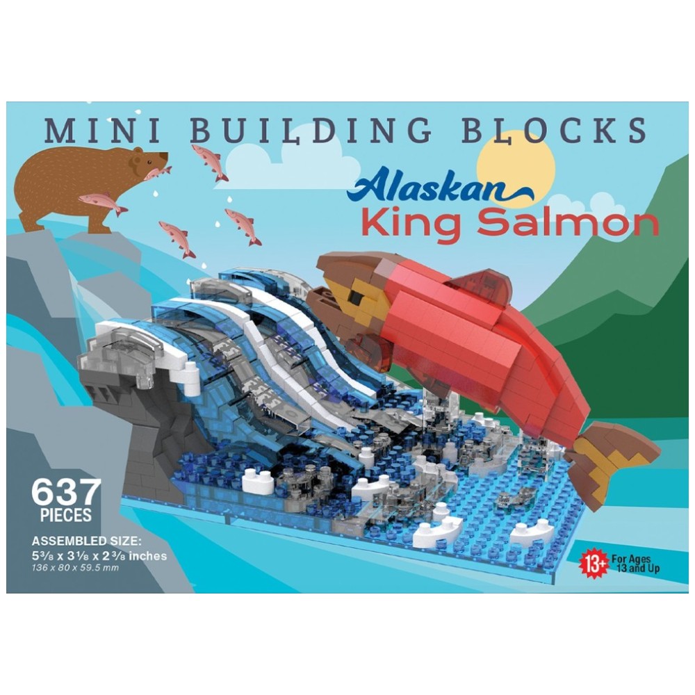 Alaskan King Salmon mini building blocks set with packaging