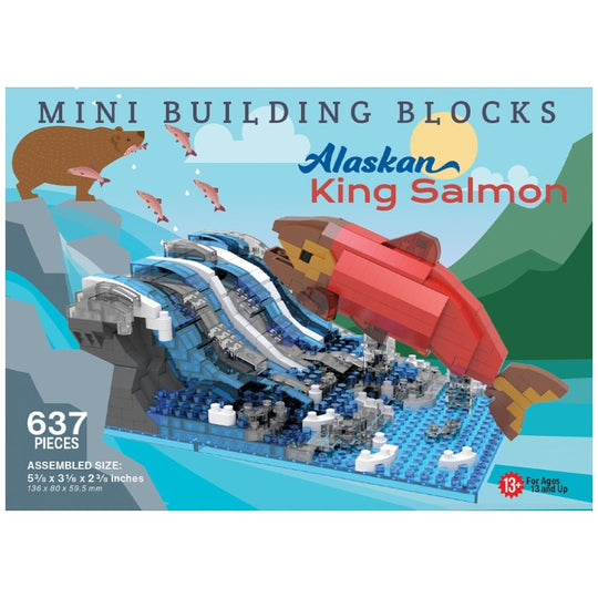 Alaskan King Salmon mini building blocks set with packaging
