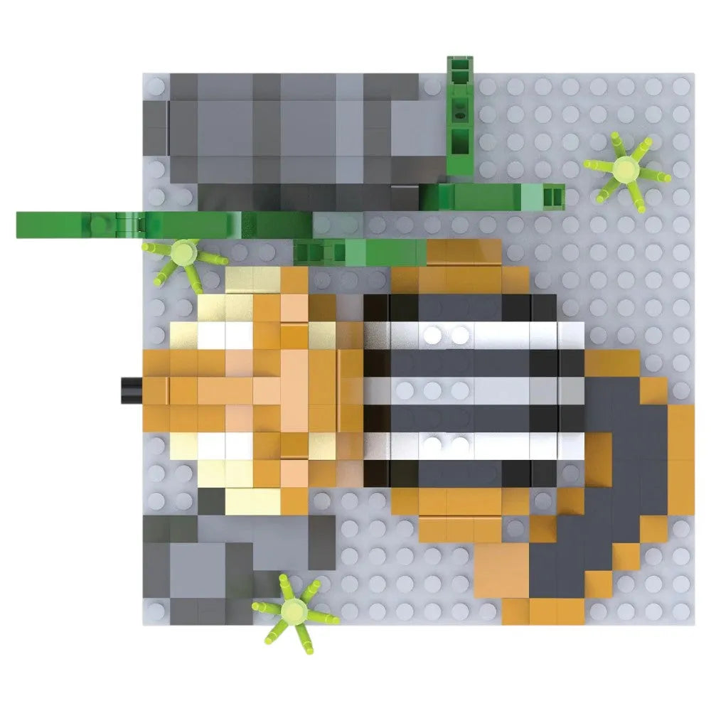 LEGO-like construction of an animal on a gray background