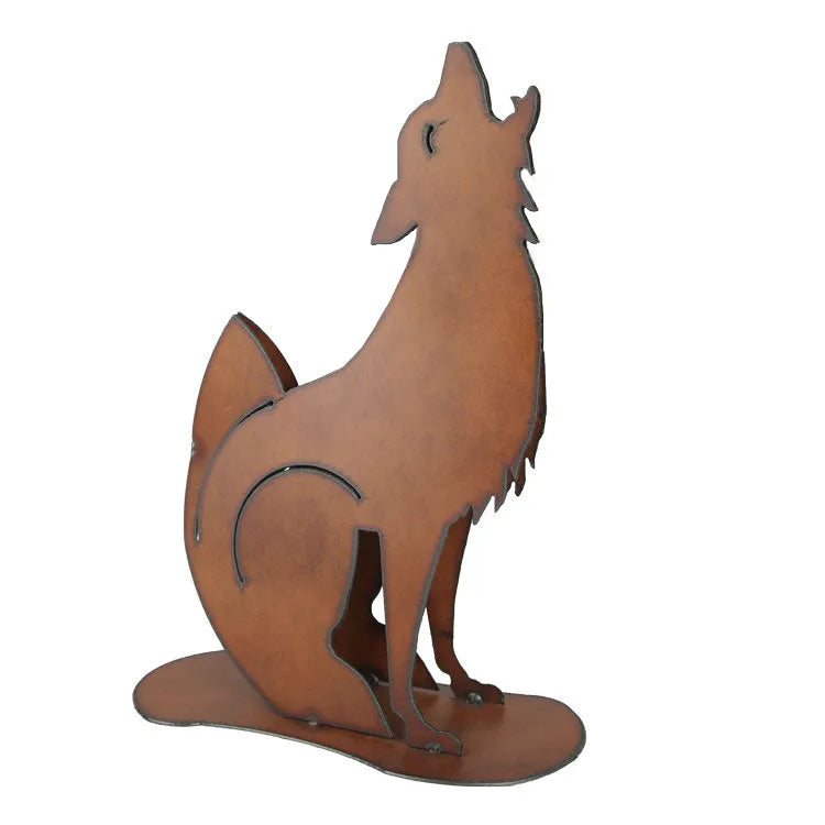 Metal Coyote Yard Art