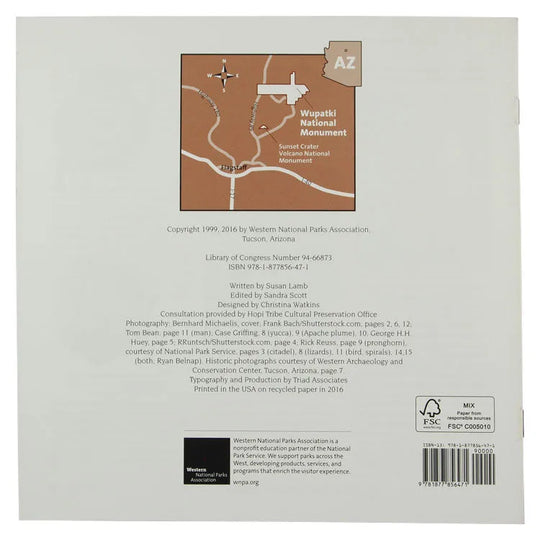 Wupatki National Monument Book Back Cover