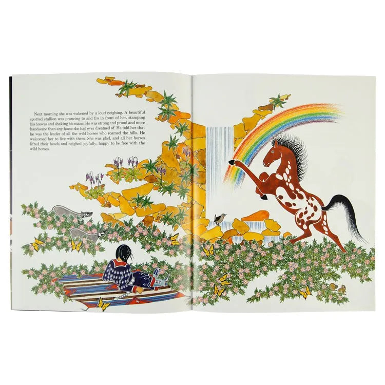 Interior pages from The Girl Who Loved Wild Horses by Paul Goble