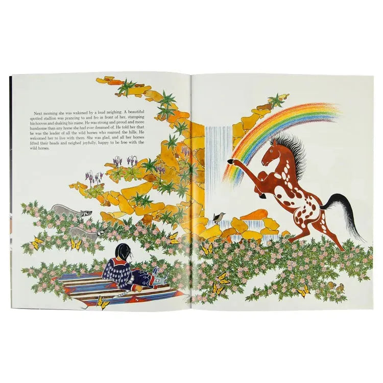 Interior pages from The Girl Who Loved Wild Horses by Paul Goble