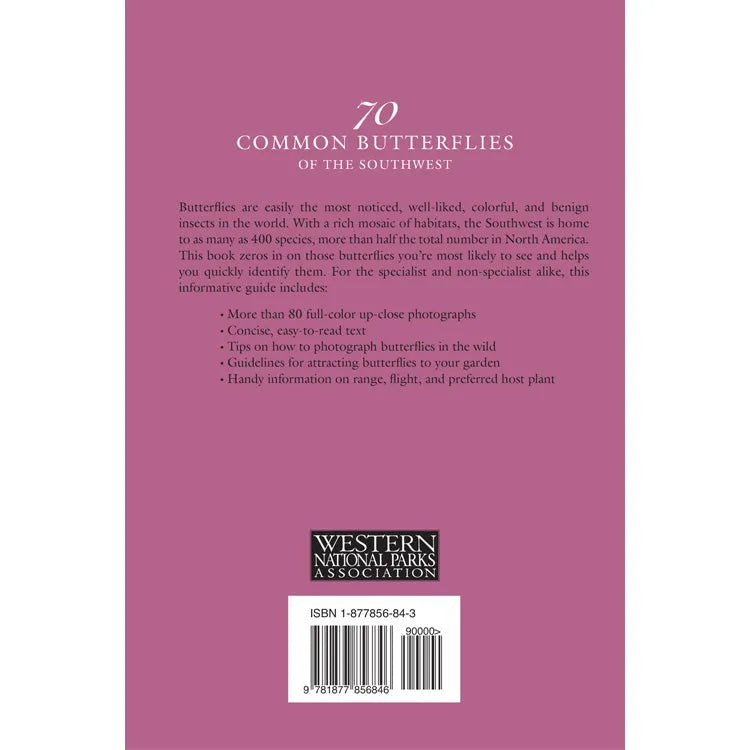 70 Common Butterflies of the Southwest Back Cover