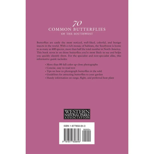 70 Common Butterflies of the Southwest Back Cover
